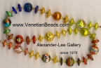 Multicolored Venetian Bead Necklace with Discs